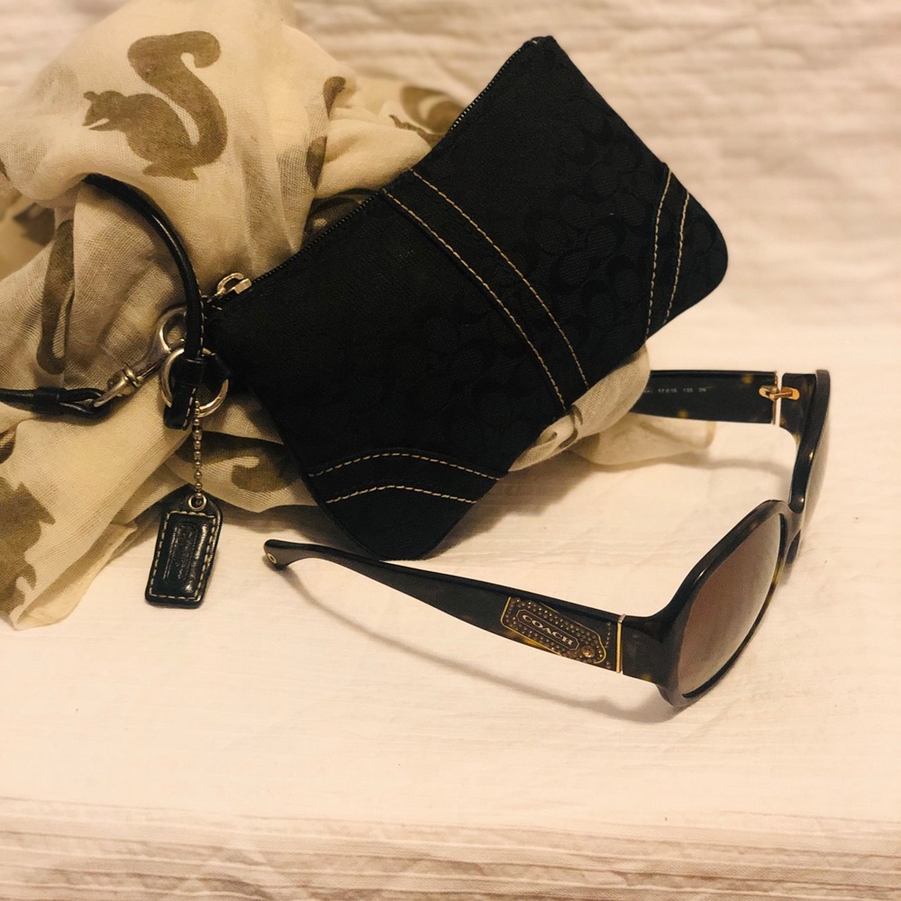 Mini signature Coach wristlet